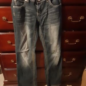Womens bootcut faded jeans